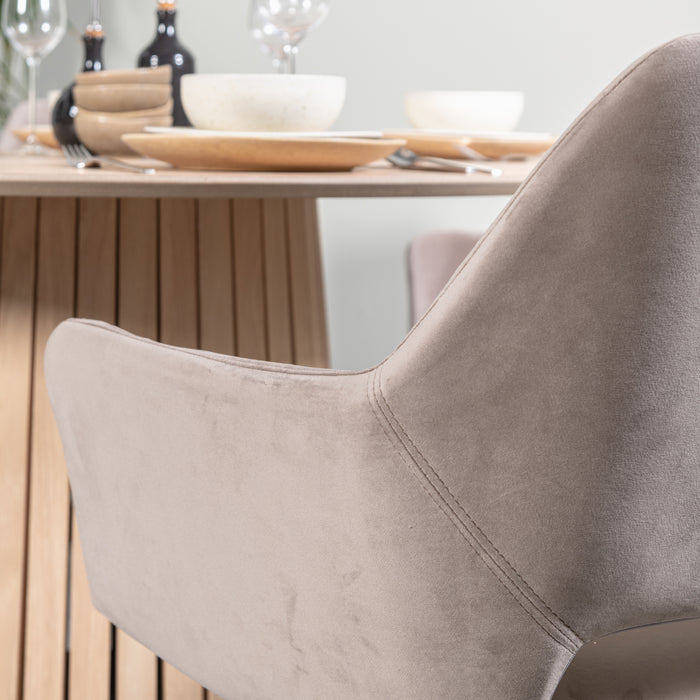 by fonQ Twist Eetkamerstoel - Velvet - Taupe