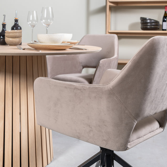 by fonQ Twist Eetkamerstoel - Velvet - Taupe