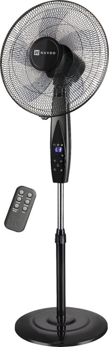 Nuvoo Statiefventilator Zwart 40cm – 3 Standen – Timer – Remote