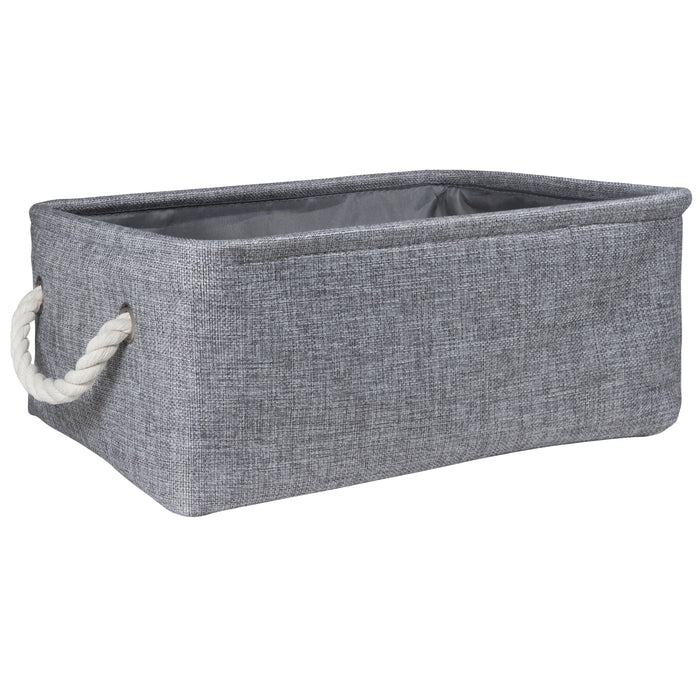QUVIO Opbergmand met handvaten van touw - Grijs - Set van 4