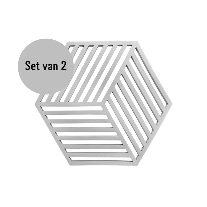 Krumble Pannenonderzetter Hexagon - Grijs - Set van 2