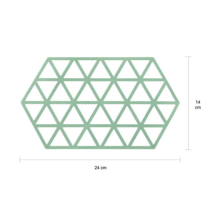 Krumble Siliconen pannenonderzetter Hexagon lang - Groen - Set van 4