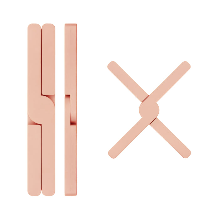 Krumble Opvouwbare siliconen pannenonderzetter - Roze - Set van 3