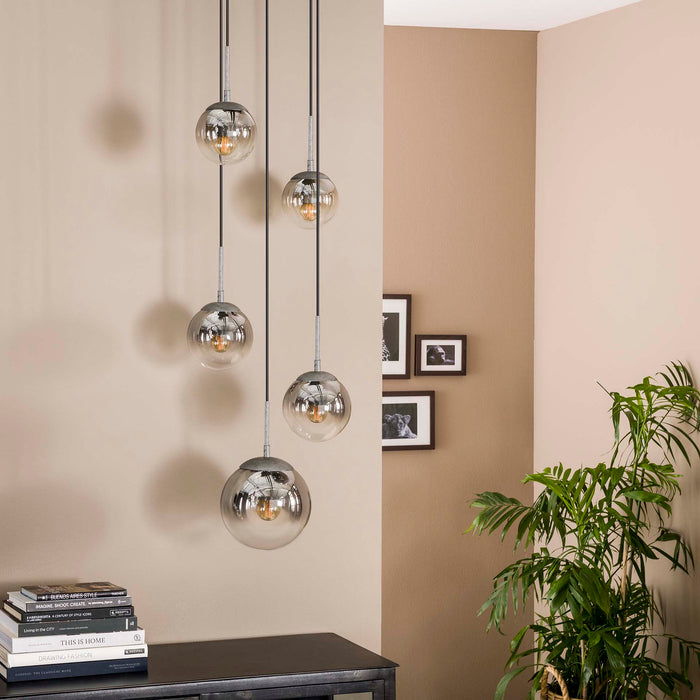 by fonQ Menno Hanglamp 5-lichts - Oud Zilver