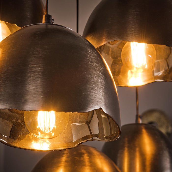 by fonQ Logan Hanglamp 7-lichts - Zwart/Nikkel