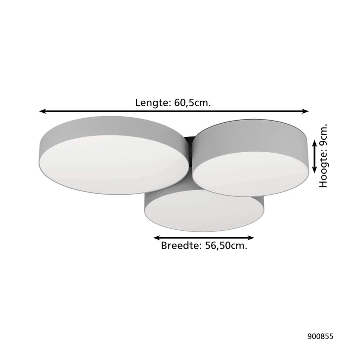 EGLO connect.z Barbano-Z Plafondlamp - 60,5 cm - Grijs|Wit - RGB