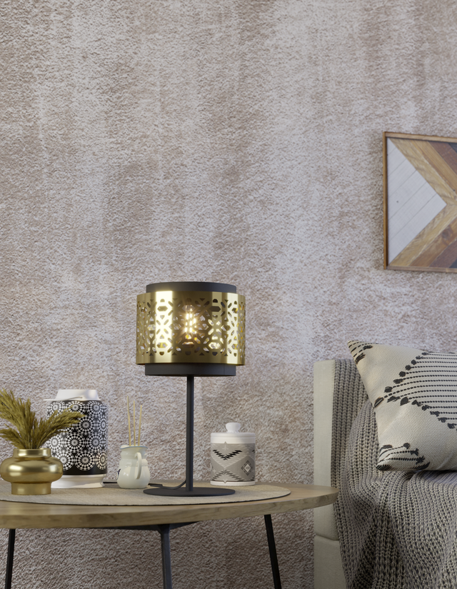 EGLO Sandbach Tafellamp - E27 - 45 cm - Zwart|Goud - Staal