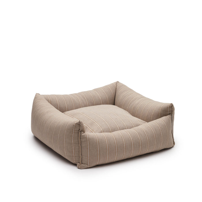 Kave Home - Toby klein huisdierenbed met bruine strepen en vacht 60 x
