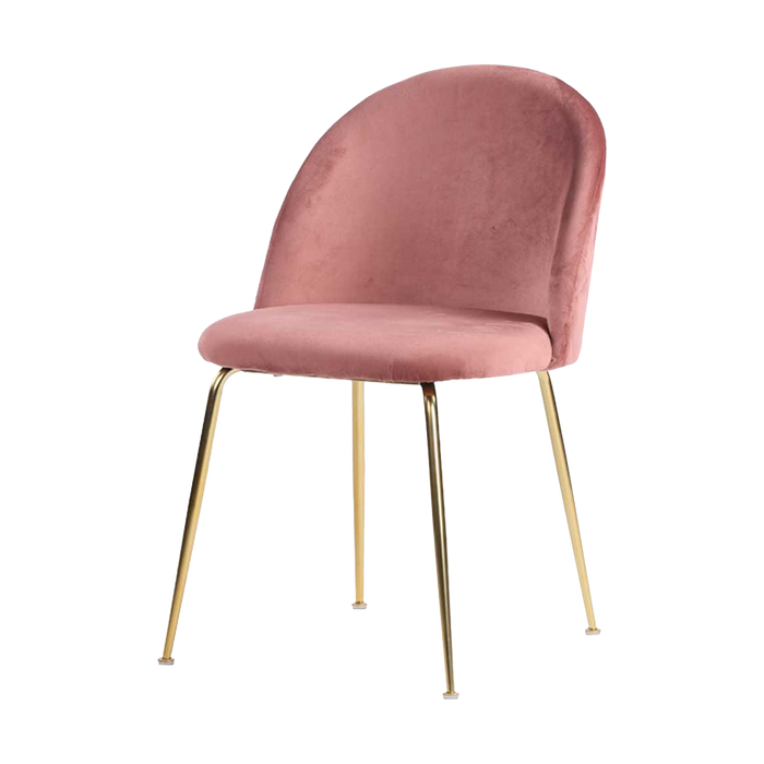 Artichok Aniek Eetkamerstoel Velvet Roze - Gouden Poten