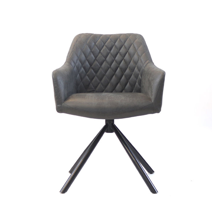 Bronx71 Industriële eetkamerstoel Dex antraciet eco-leer -