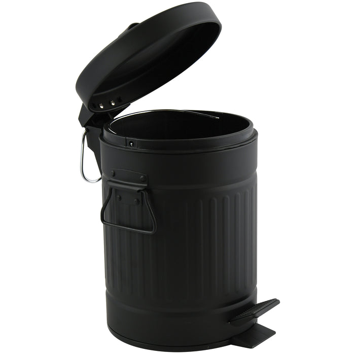 MSV badkamer|toilet pedaalemmer - zwart - 3L - 17 x 26 cm - Toilet