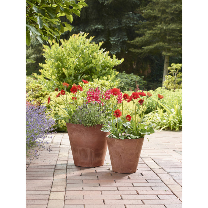 Ter Steege Plantenpot - natuursteenlook oranje - D27 x H24 cm