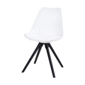 Essence Legno Eetkamerstoel Wit - Zwart Houten Onderstel