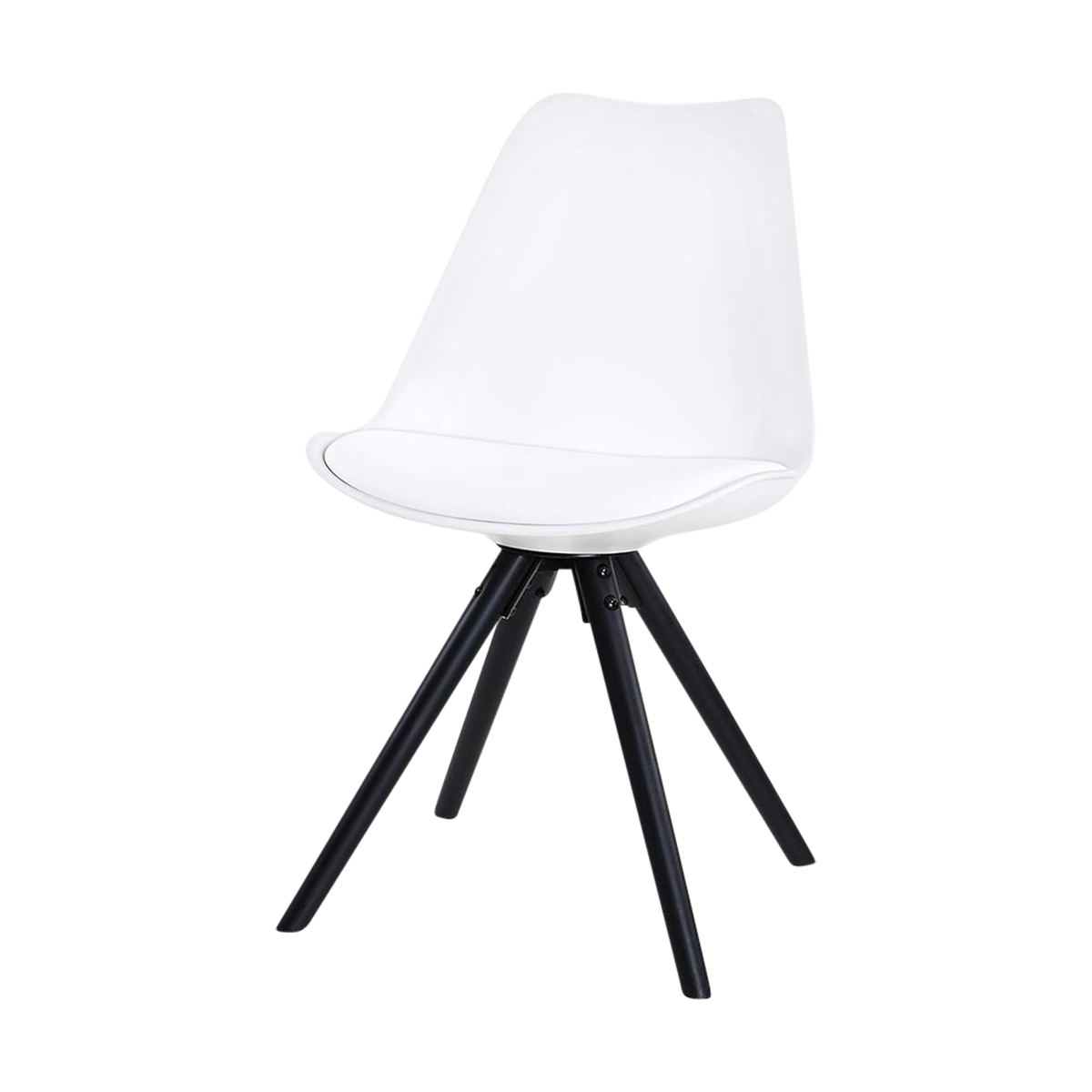 Essence Legno Eetkamerstoel Wit - Zwart Houten Onderstel