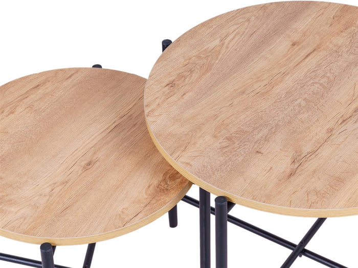 Salontafel set Kiev 62 en 49 cm kruisframe zwart