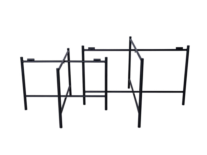 Salontafel set Kiev 62 en 49 cm kruisframe zwart