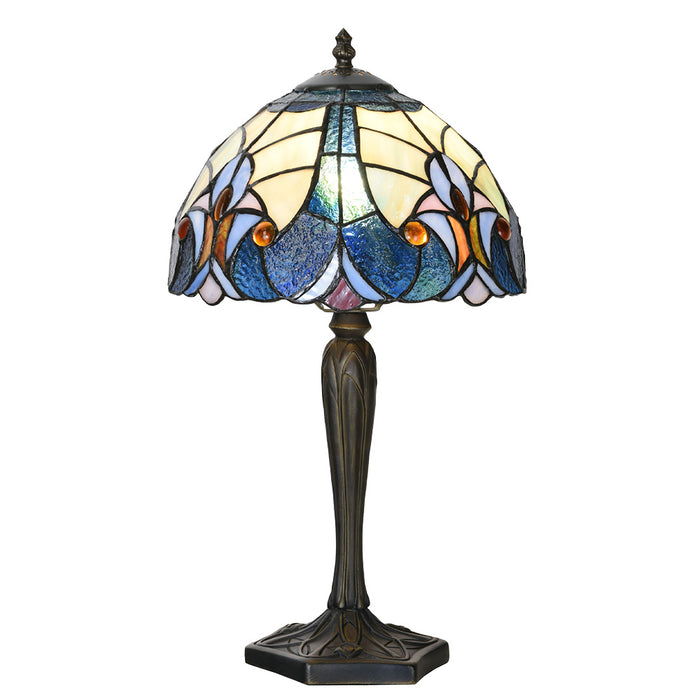 Lumilamp Tiffany Tafellamp Ø 25x40 cm Blauw Glas