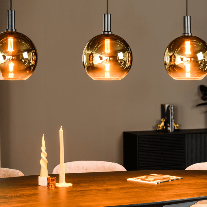 Vurna - Justine hanglamp 3L 120 cm glas goud