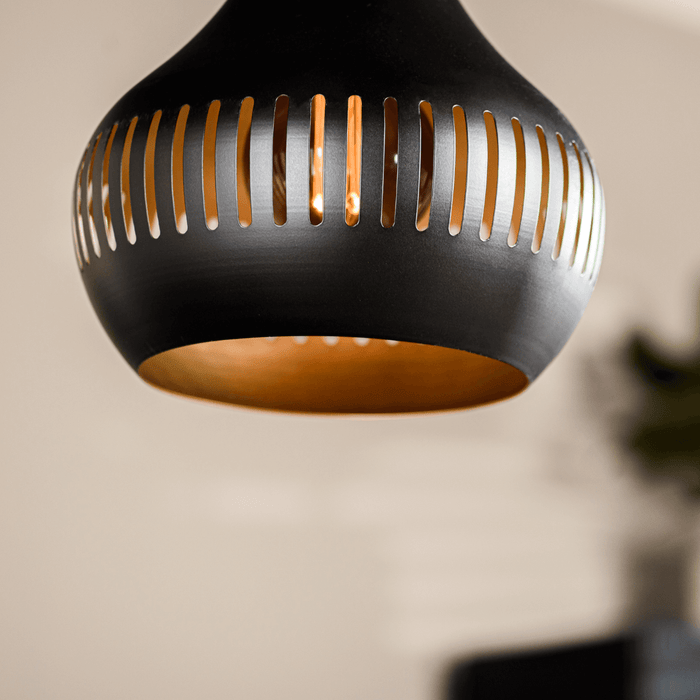 Vurna - Janelle hanglamp 3L 60 cm kegel zwart