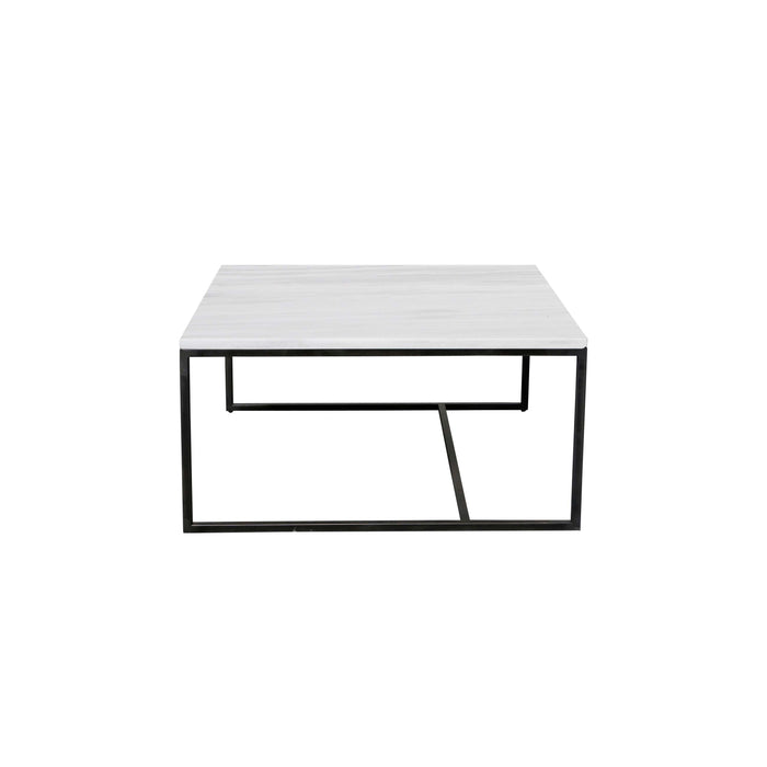 Furnified - Vierkante Marmeren Salontafel - Wit - Will - 70×70×36,5cm