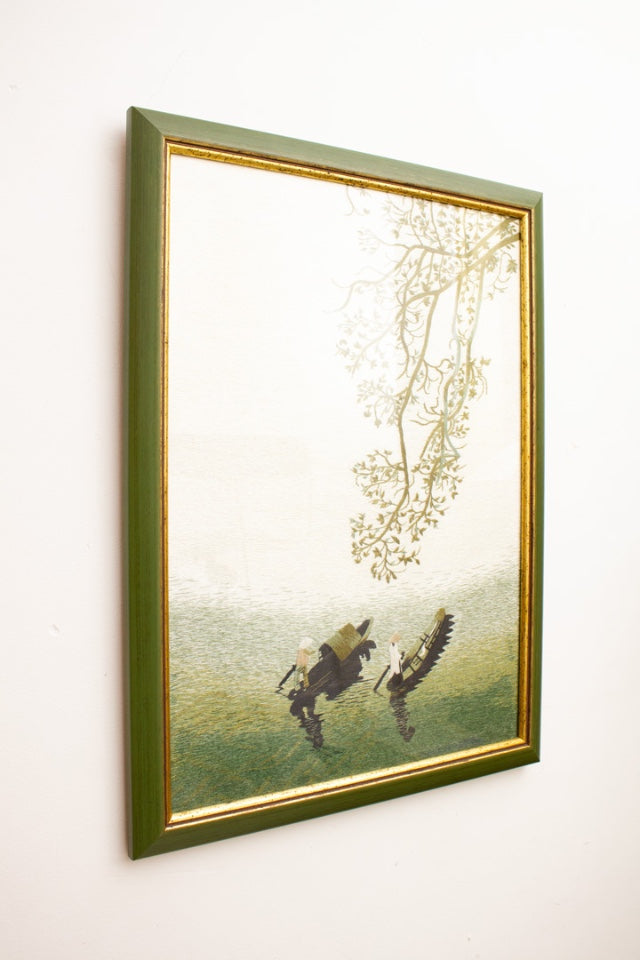 Reliving Aziatische Doek Geborduurd Met Zijdedraad - Reliving