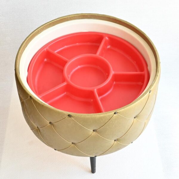 Reliving Vintage Poef Met Vakken Opbergruimte