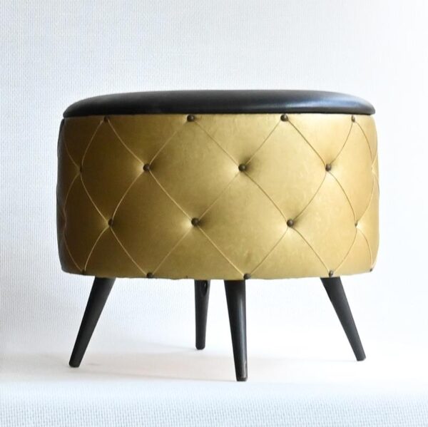 Reliving Vintage Poef Met Vakken Opbergruimte