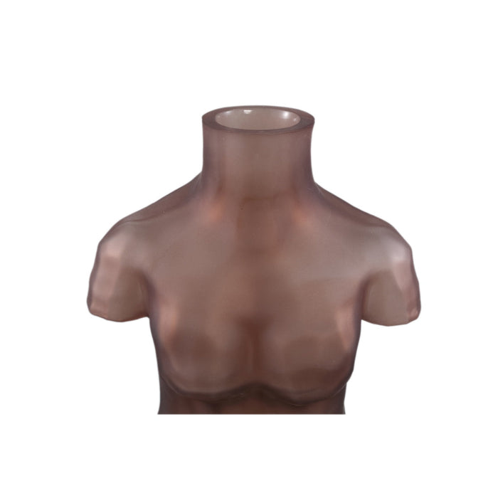 PTMD Body Brown glass vase torso shape