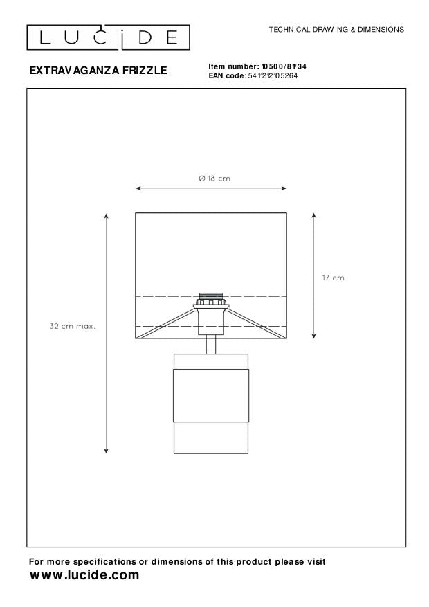 Lucide EXTRAVAGANZA FRIZZLE Tafellamp - Geel