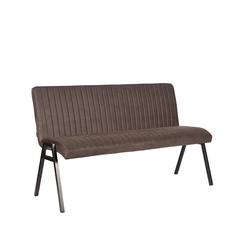 LABEL51 - Eetkamerbank Matz 145 cm - Antraciet Microvezel - Zwart Metaal