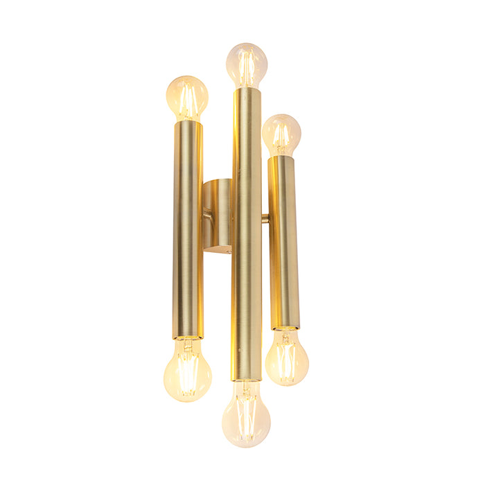 QAZQA Hotel Chique wandlamp goud 6-lichts -Tubi