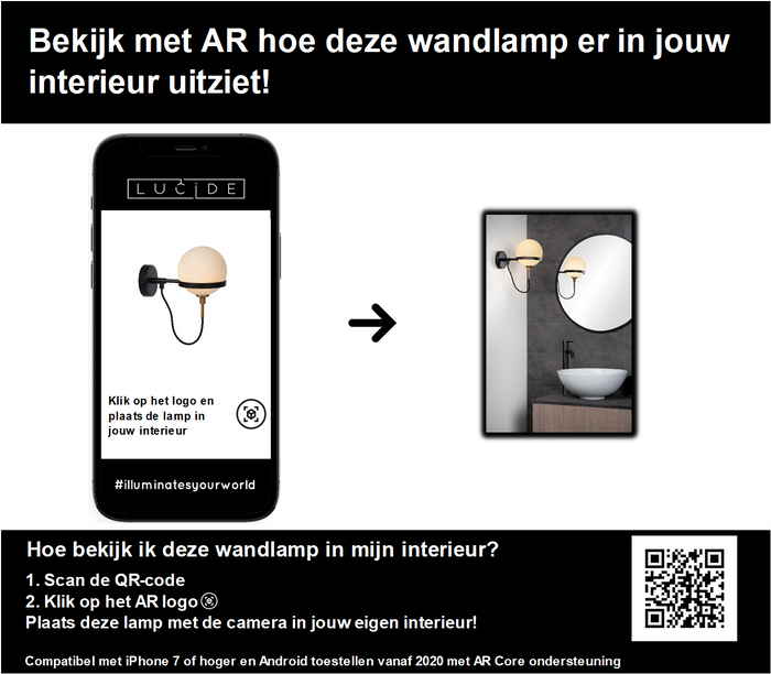 Lucide FELINE Wandlamp 1xG9 - Zwart