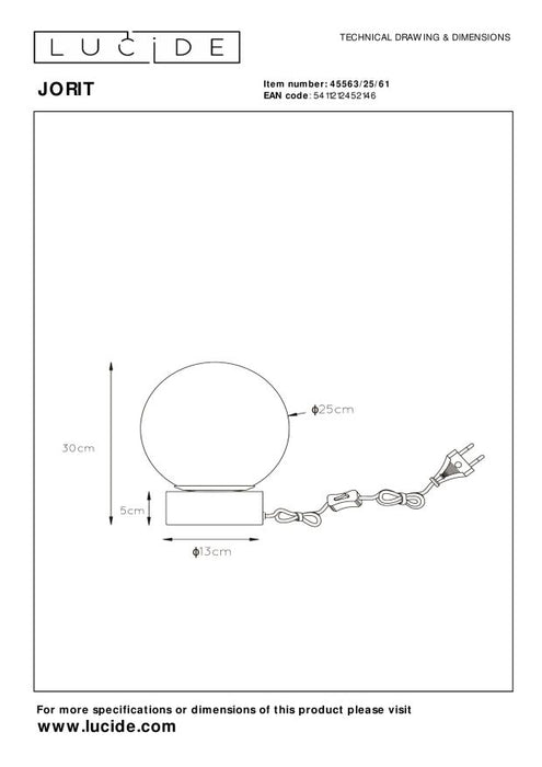 Lucide JORIT Tafellamp - Opaal