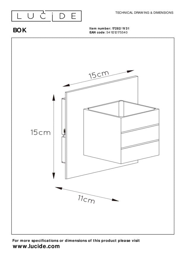 Lucide BOK Wandlamp 1xG9 - Wit