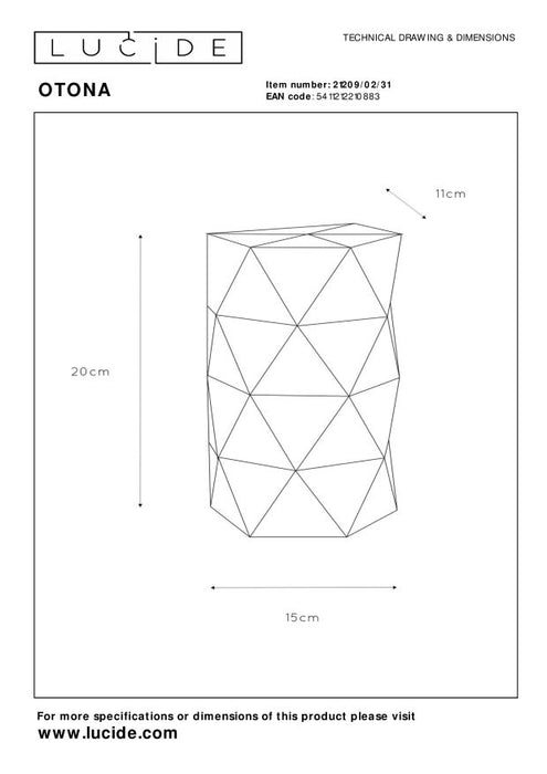 Lucide OTONA Wandlamp - Wit