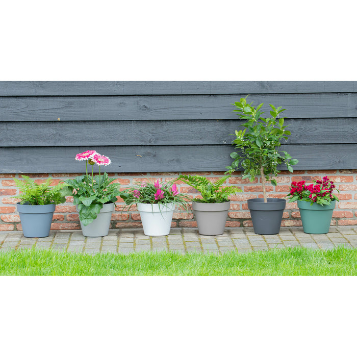 Mega Collections Plantenpot|bloempot - kunststof - grijs - D30 cm