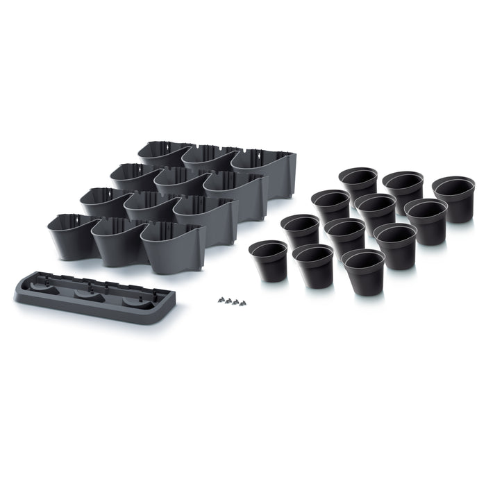 Prosperplast Verticale tuin - modulair - antraciet - 67 cm