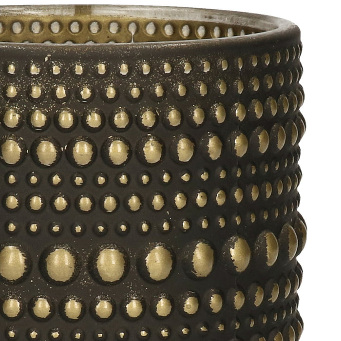Countryfield theelichthouder|kaarsenhouder - zwart|goud - H8 cm