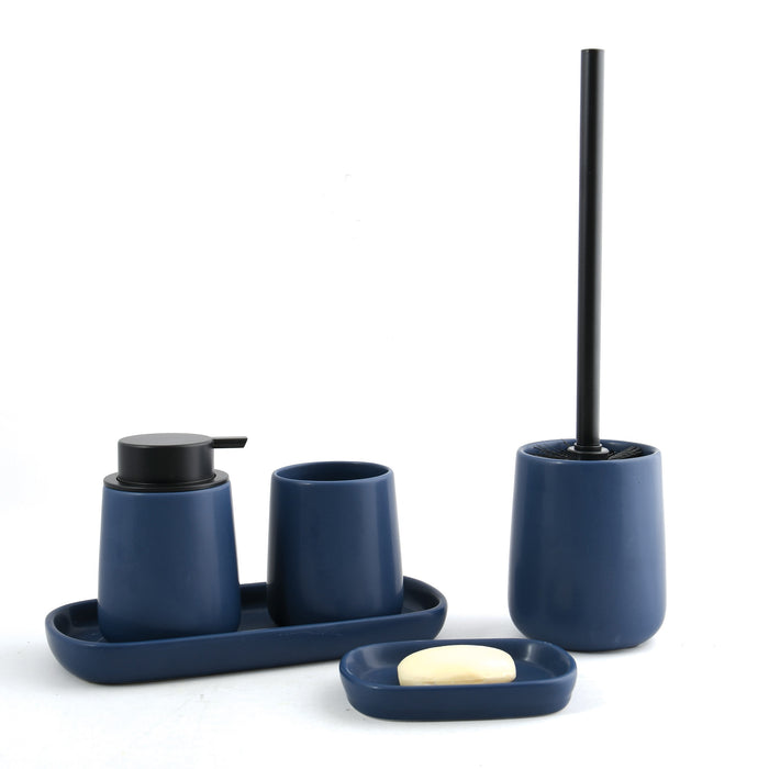 MSV Zeeppompje|dispenser Malmo - Keramiek - donkerblauw - 8,5 x 12 cm