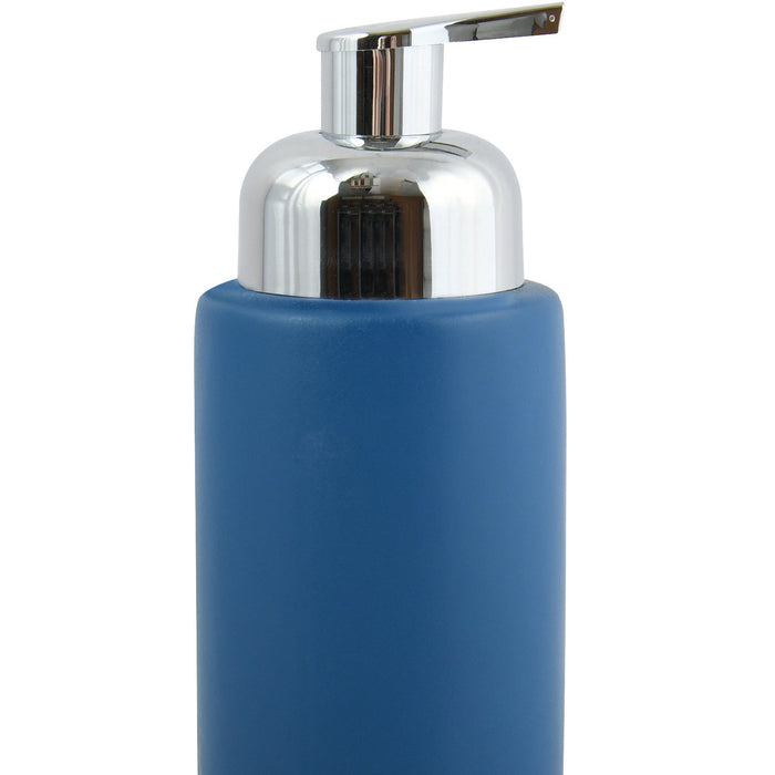 MSV Zeeppompje|dispenser Enzo - keramiek - marine blauw|zilver - 18 cm
