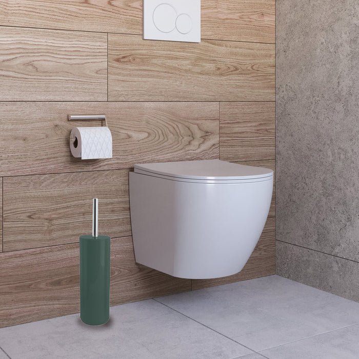 MSV Toilet|wc-borstel in houder - kunststof - donkergroen - 38 cm