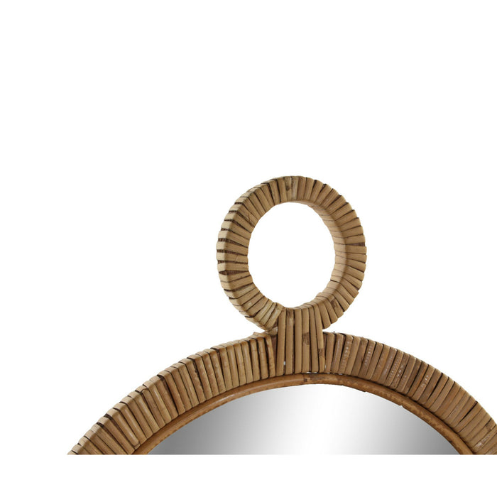 Items Wandspiegel - rotan lijst - rond - D40 cm