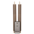 Anna Collection LED dinerkaarsen - 2x st - taupe kleur - 23 cm