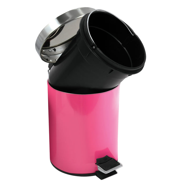 MSV badkamer|toilet pedaalemmer - fuchsia roze - 3 liter - 17 x 25 cm
