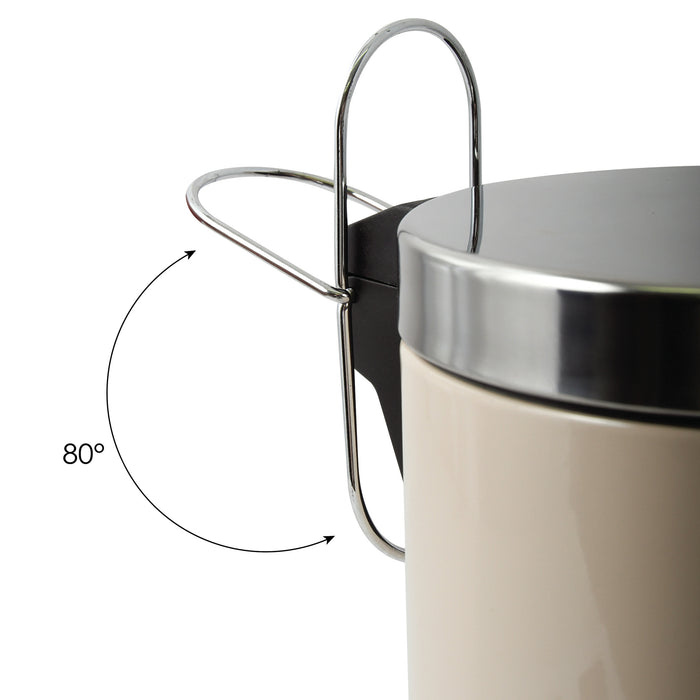 MSV badkamer|toilet pedaalemmer - beige - 3 liter - 17 x 25 cm