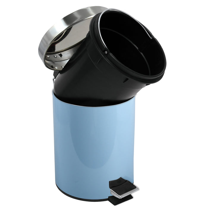 MSV badkamer|toilet pedaalemmer - pastel blauw - 3 liter - 17 x 25 cm