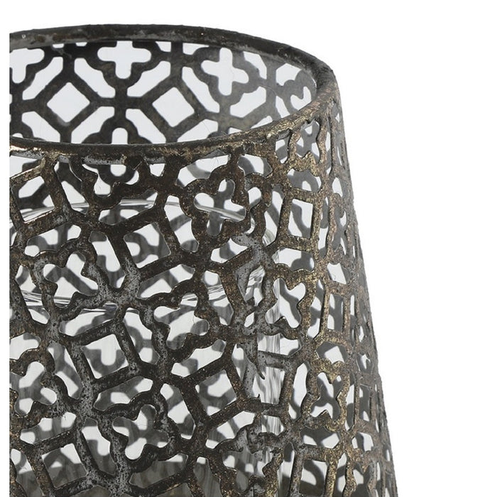 Countryfield Luxe theelichthouder - metaal - brons - D10 x H11 cm