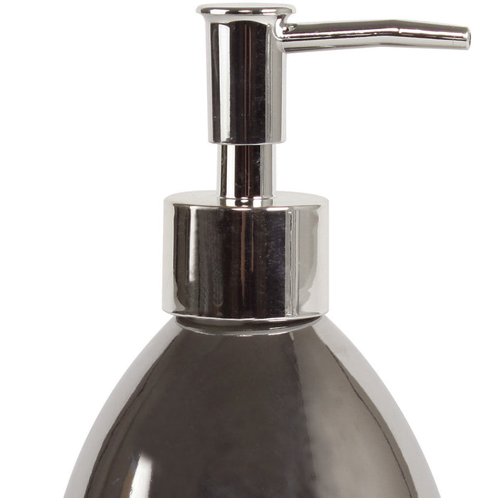 MSV Zeeppompje|dispenser - Kymi - keramiek - zilver kleur- 19 cm