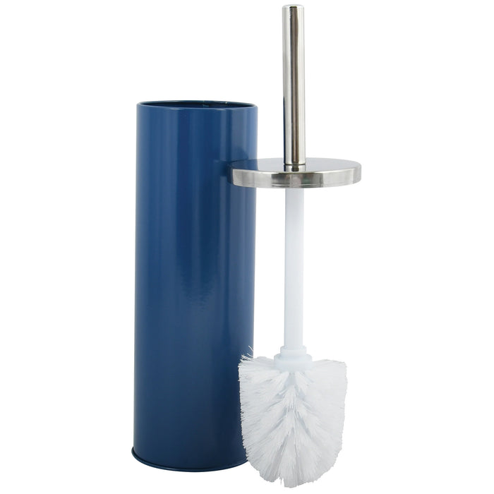 MSV Toiletborstel in houder|wc-borstel - metaal - marine blauw - 38 cm