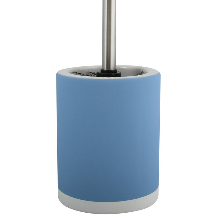 MSV Toilet|wc-borstel houder - keramiek|metaal - pastel blauw - 38 cm